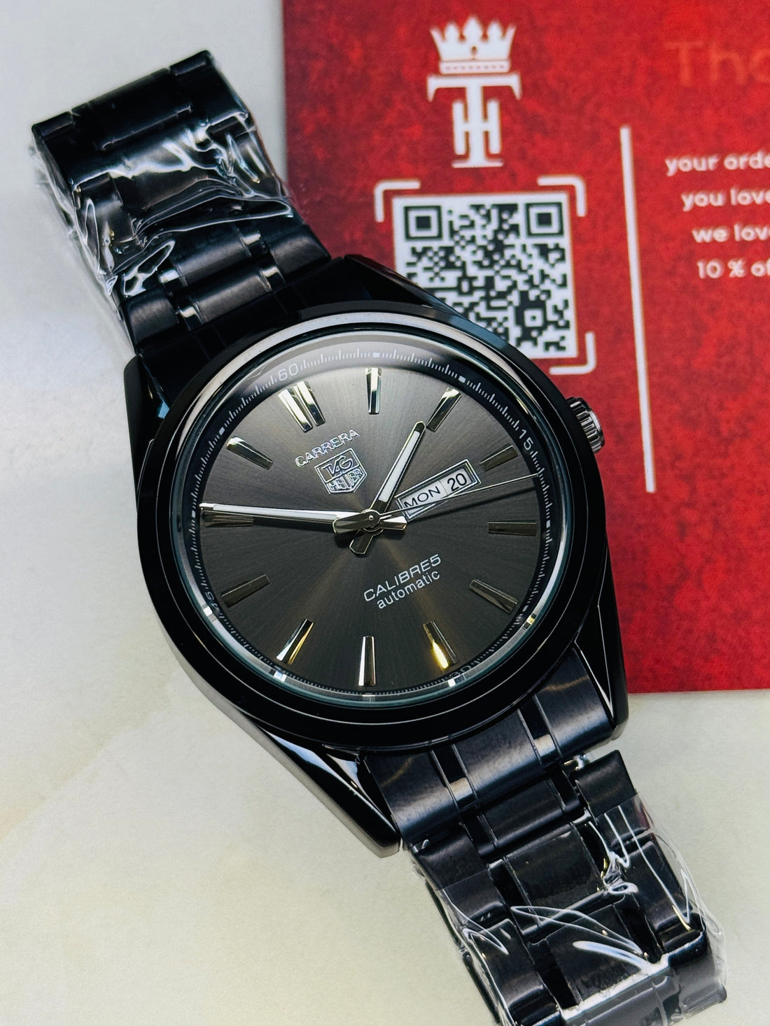 Silver White Carrera Day Date Chain Strapped Watch
