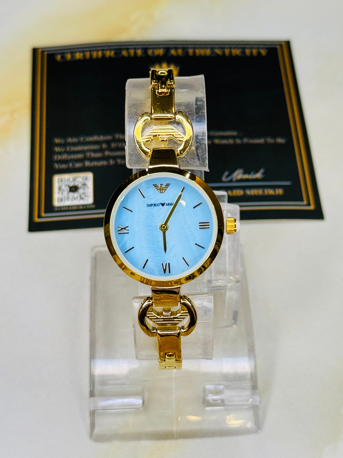 Emporio Gold Blue Watch for her