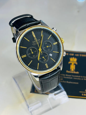 Master Co Axial Black Strapped Chronograph Dial Watch