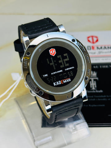 Kademan Black Silver Digital Watch