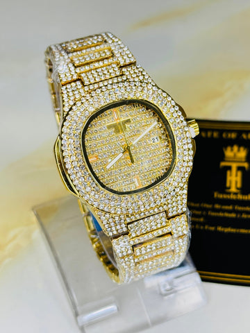 Gold Iced Out PP Branded Premium Watch