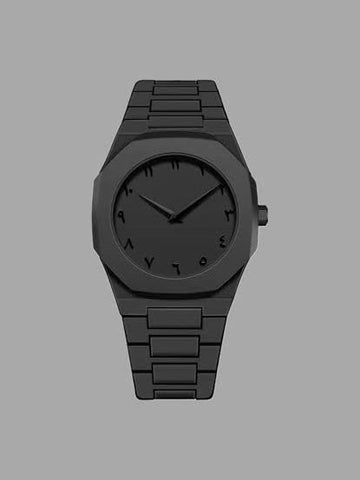 Black Arabic Stainless Steel Aura Watch