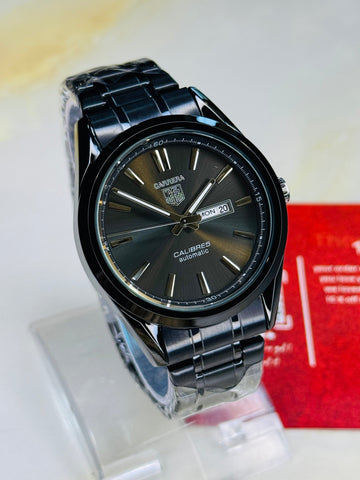 All Black Carrera Day Date Chain Strapped Watch