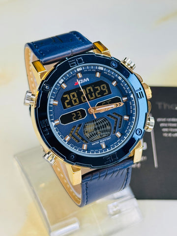 XDM Tungsten Blue Brown Dual Time Watch