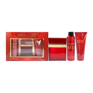 Guess Seductive Red Men Gift Set (Edt 100ml+B/Spray 226ml+ S/G 100ml) Pouch