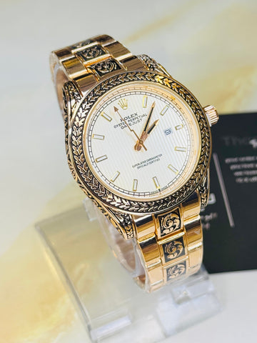 Vintage Copper White Calligraphic Watch