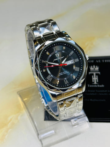 Silver Black Poedagar Prism Dial Watch