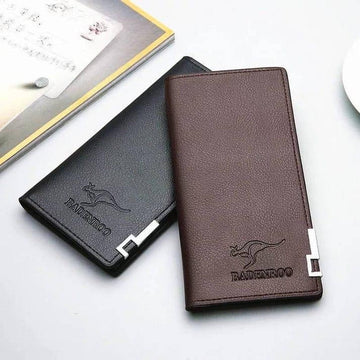 Man Long Fold Leather Wallet