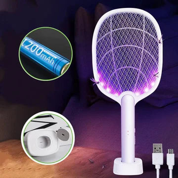 Electric Mosquito Swatter USB Charging 2 in 1 Mosquito Killer Racket