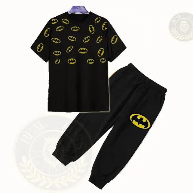 Real Boss By Rich ManBatman Printed T-Shirt and Trouser For Kids Baby Boys And Baby Girls Comfy Summer Tops Clothes Sets Dresses - Tshirts For Boys / Tshirts For Girls