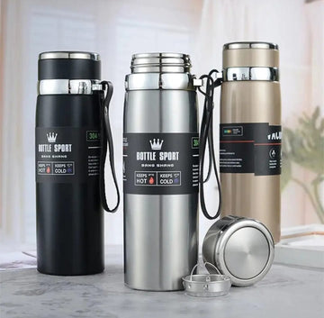 Stainless Steel Hot & Cold Water Bottle Thermos – 800ml & 1000ml”