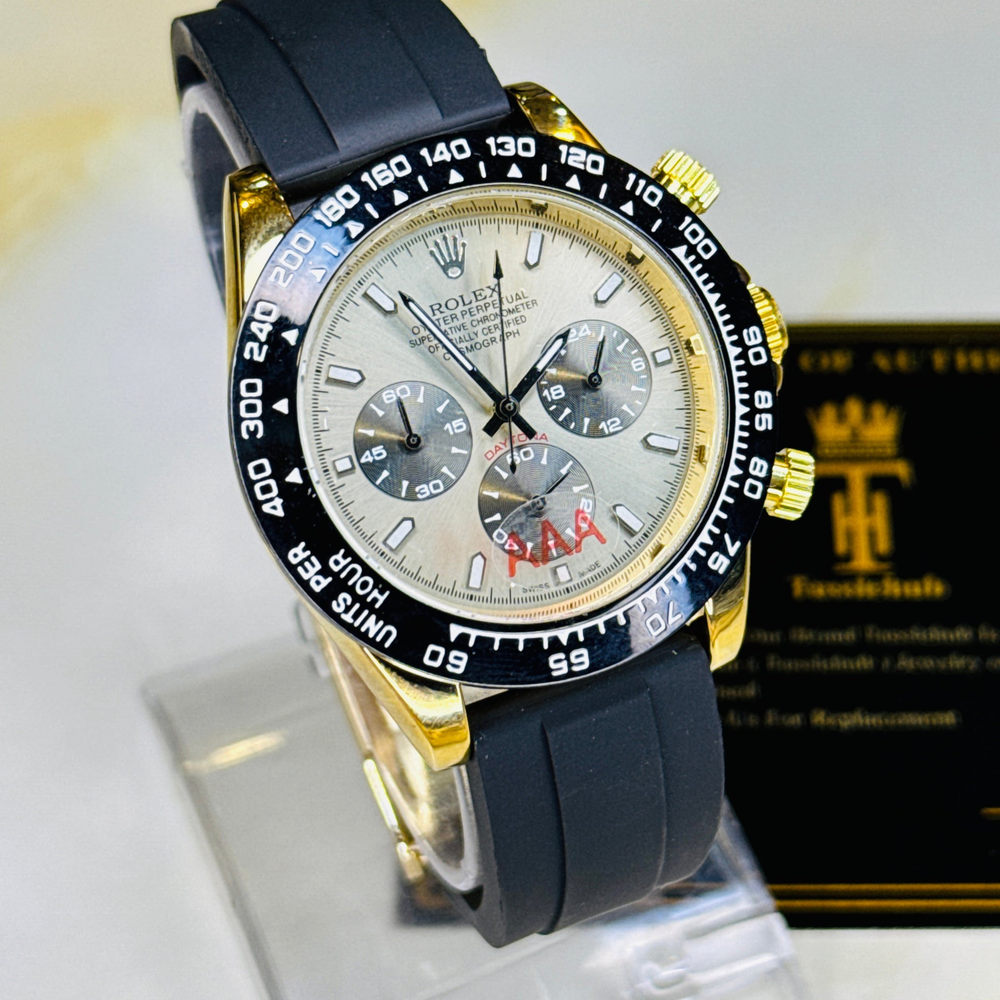 Gold Ash Dial Daytona Chronographs Dial Watch