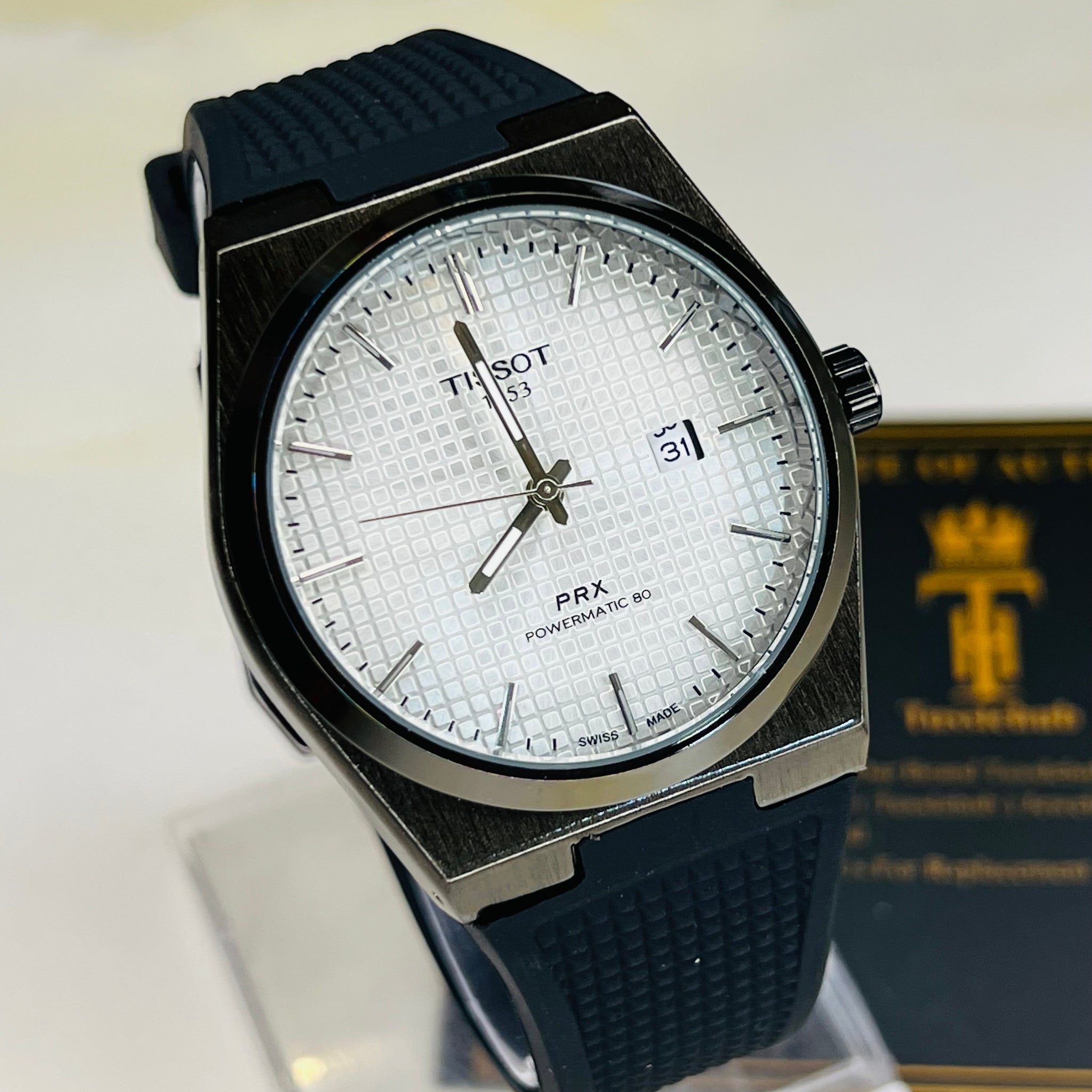 Black White PRX Silicon Strap Watch