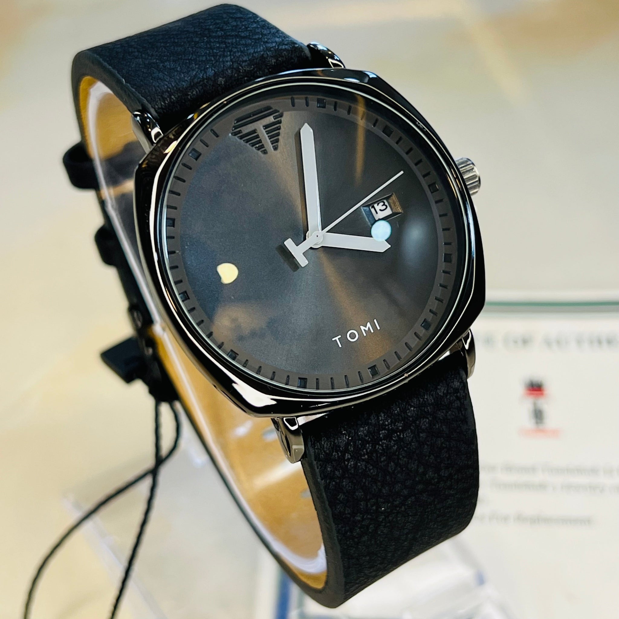 Tomi All Black Sleek Dial Watch