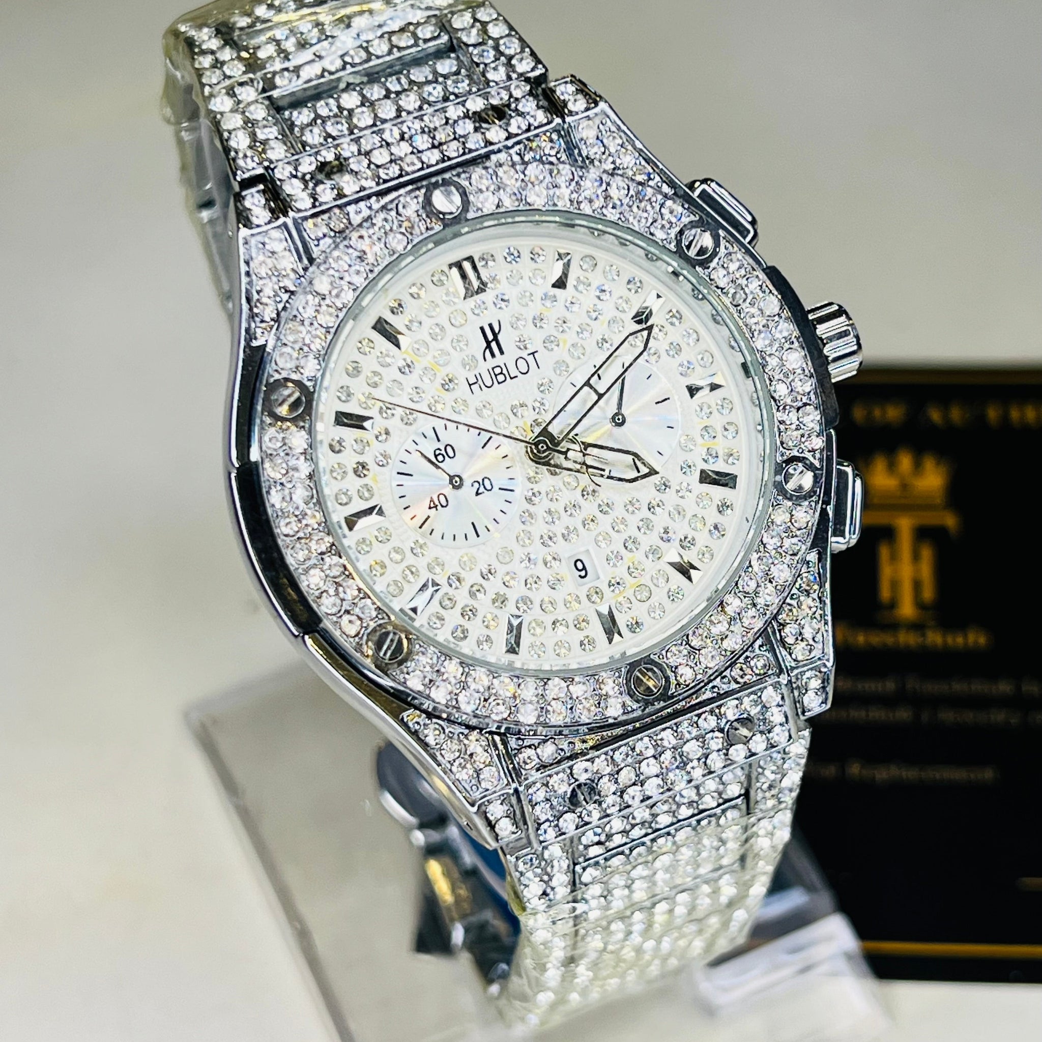 Silver Big Bang Iced Out Watch