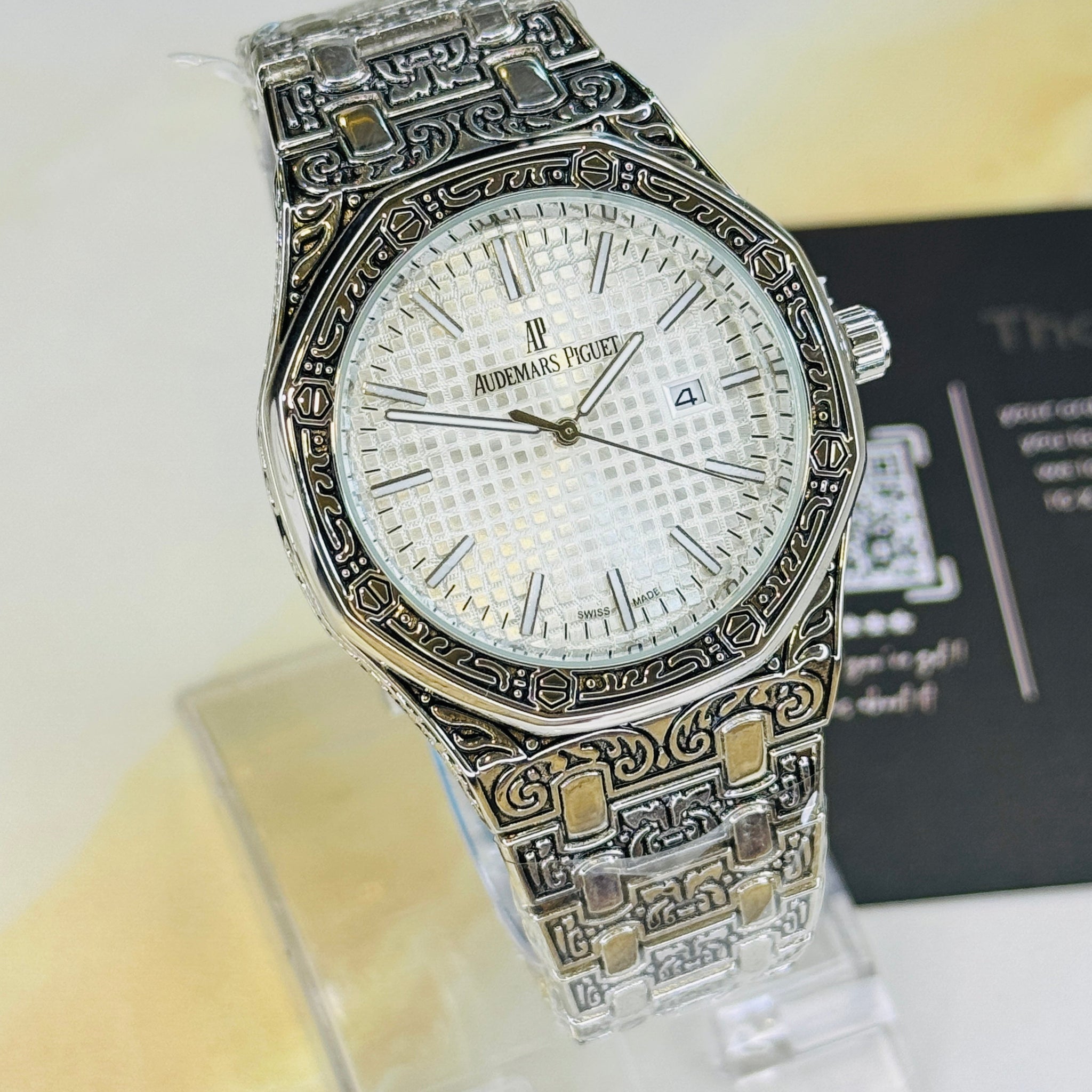 Calligraphic Silver White AP Watch