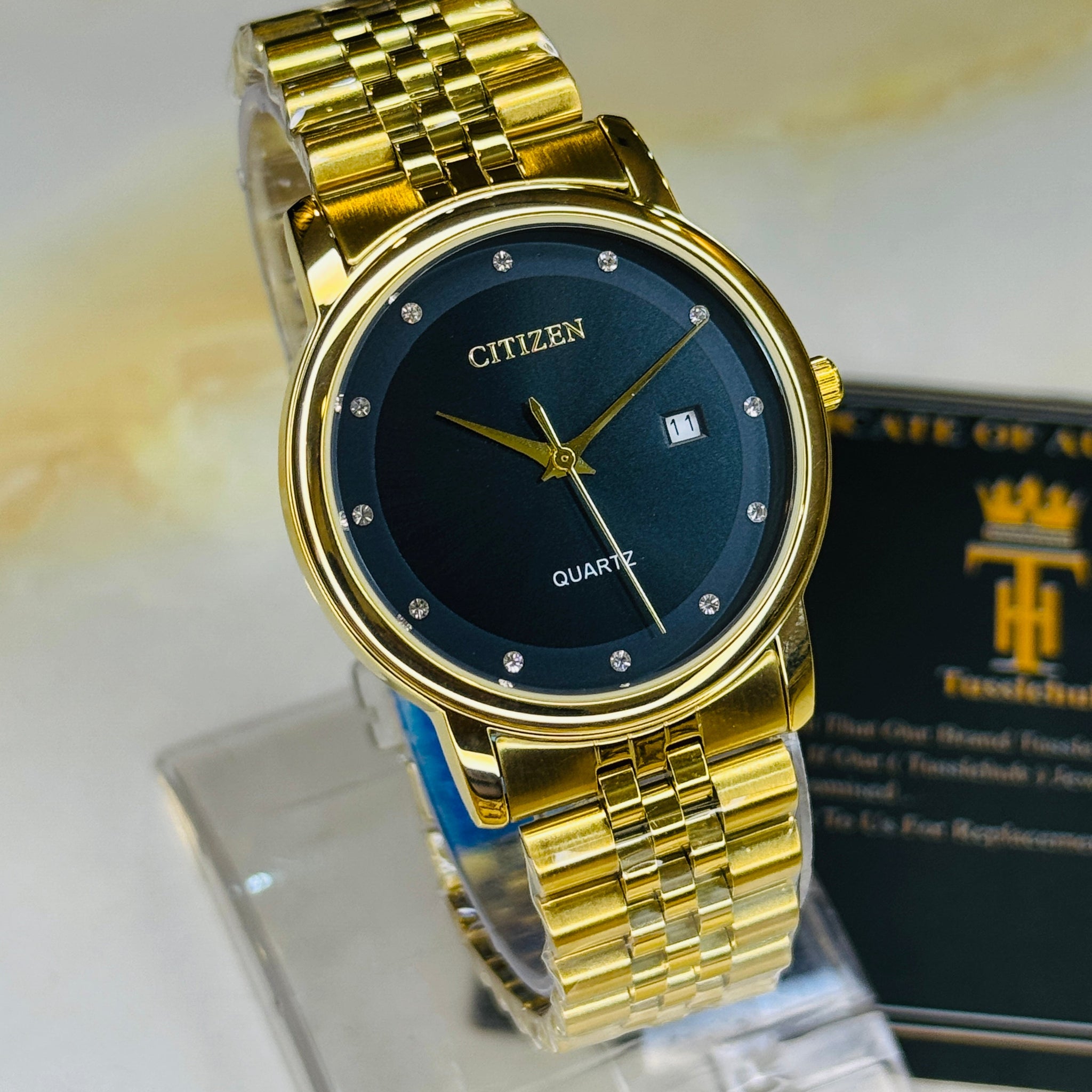 Gold Black Citizen Prestige Watch