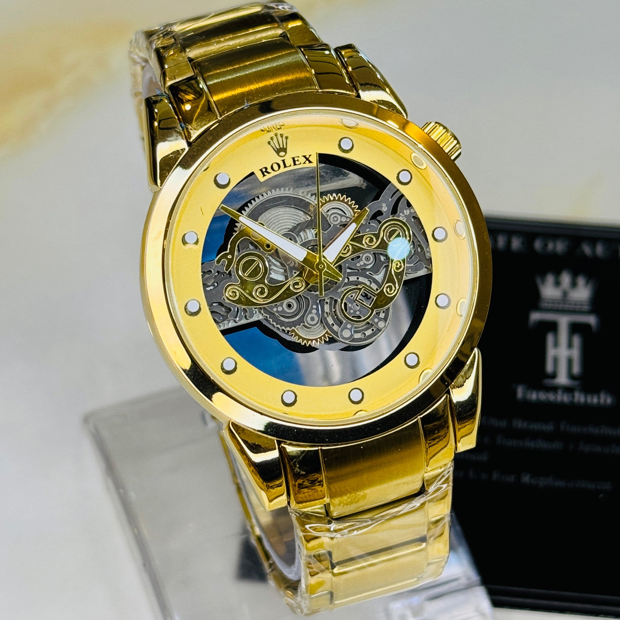 All Gold Skeleton Rolex Watch