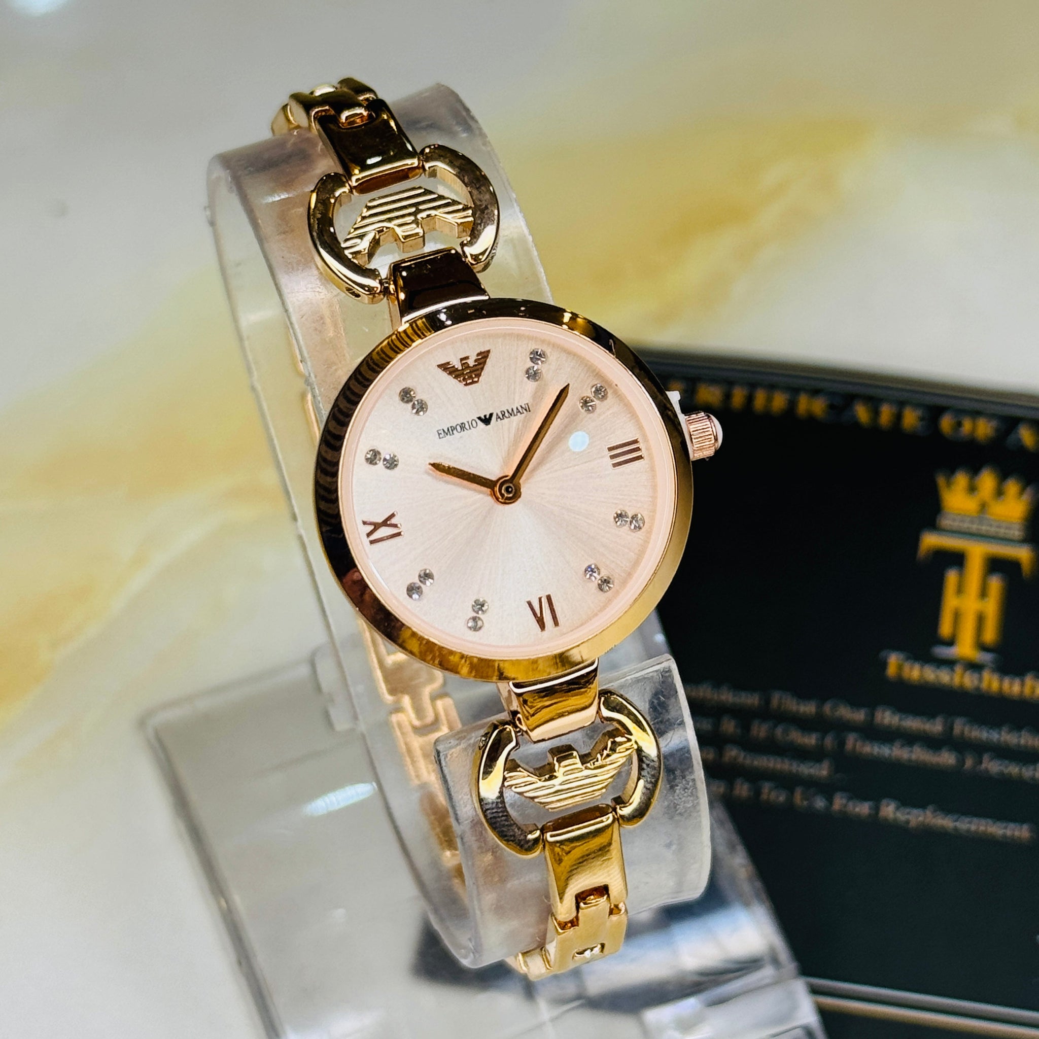 Emporio Rose Gold Pink Watch for her