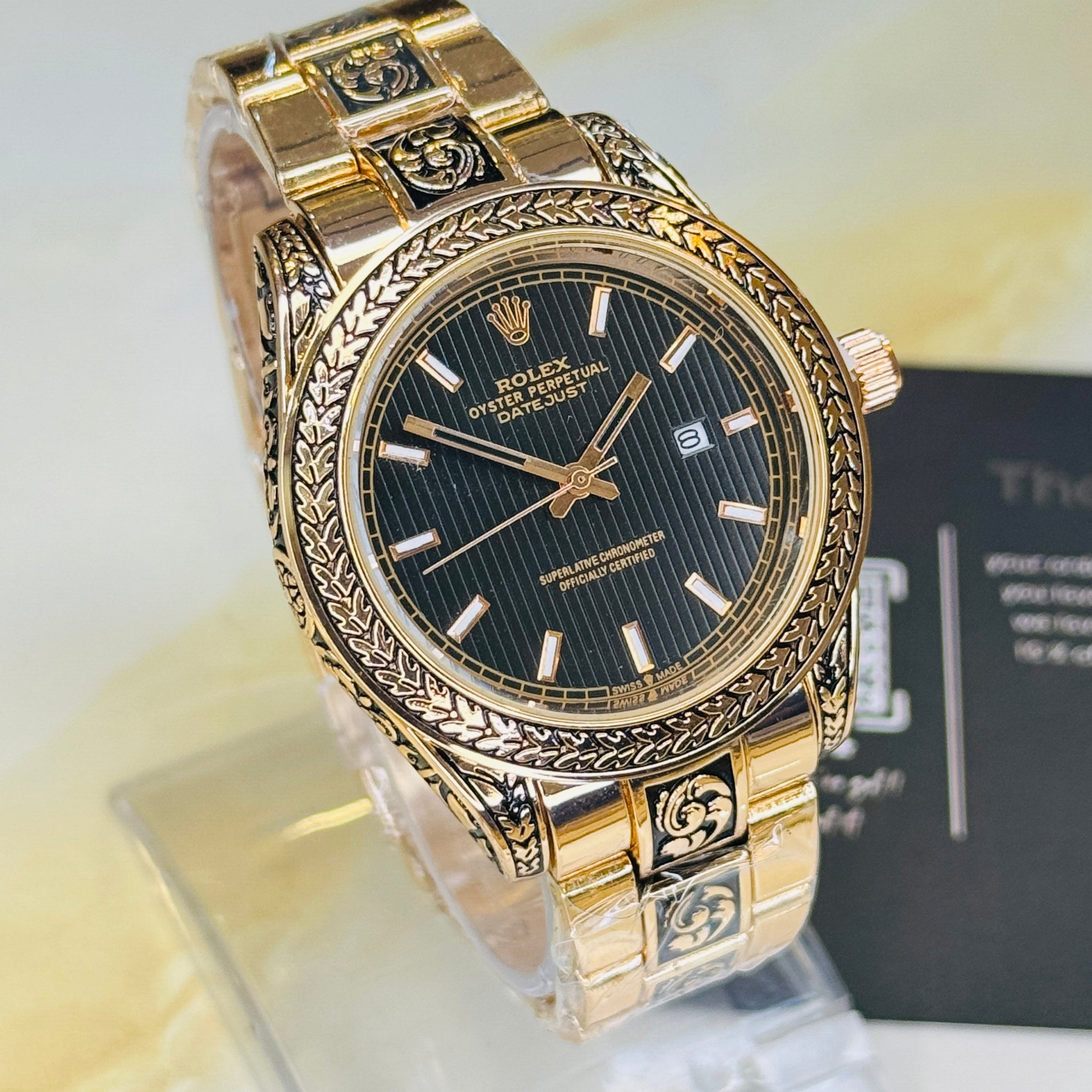Vintage Copper Black Calligraphic Watch