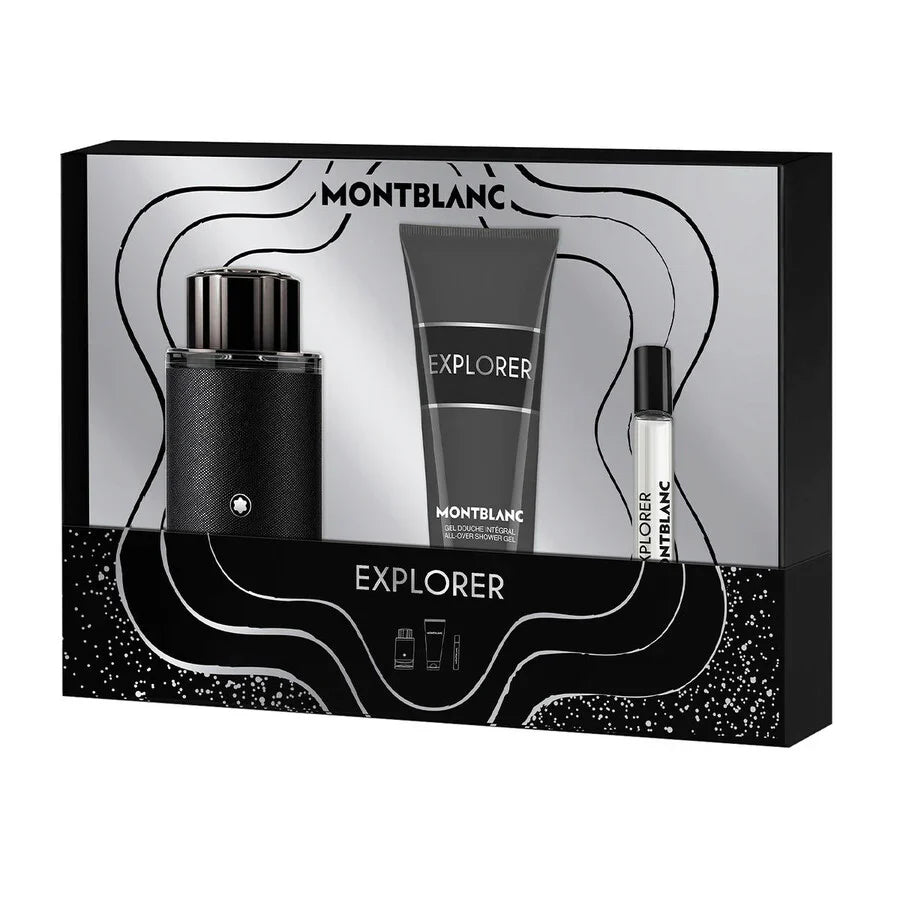 Mont Blanc Explorer Men (Edp 100ml + 7.5ml Mini + 100ml S/G) 3pcs Gift Set (Hard Box)