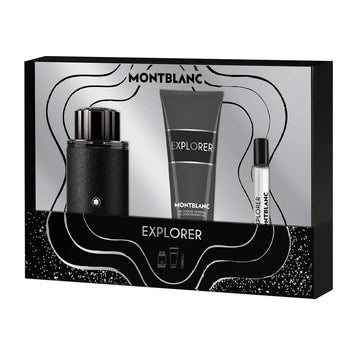 Mont Blanc Explorer Men (Edp 100ml + 7.5ml Mini + 100ml S/G) 3pcs Gift Set (Hard Box)