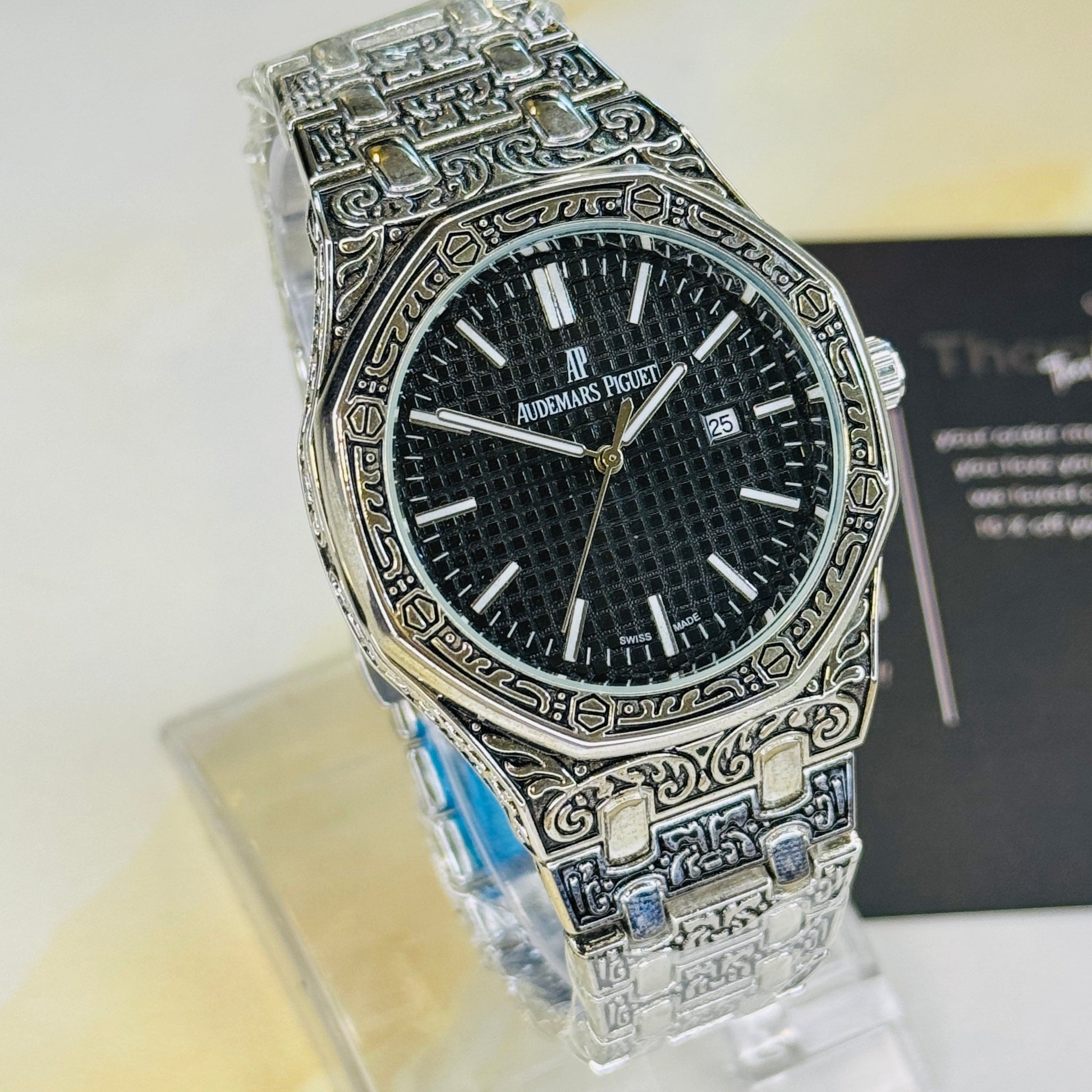 Calligraphic Silver Black AP Watch