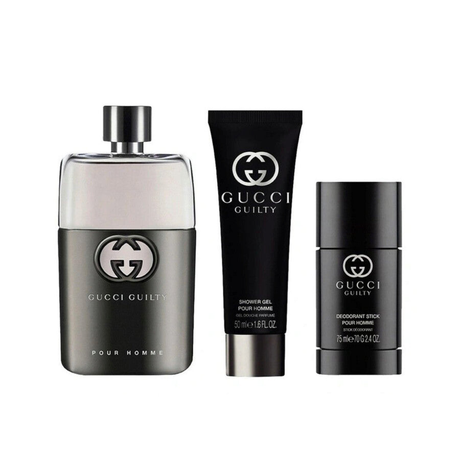 GUCCI GUILTY MEN (EDT 90ML + DEO STICK 70GM + S/G 50ML ) 3PCS GIFT SET