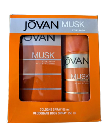 Jovan Musk For Men Gift Set Cologne 88ML Deodorant Body Spray 150ML