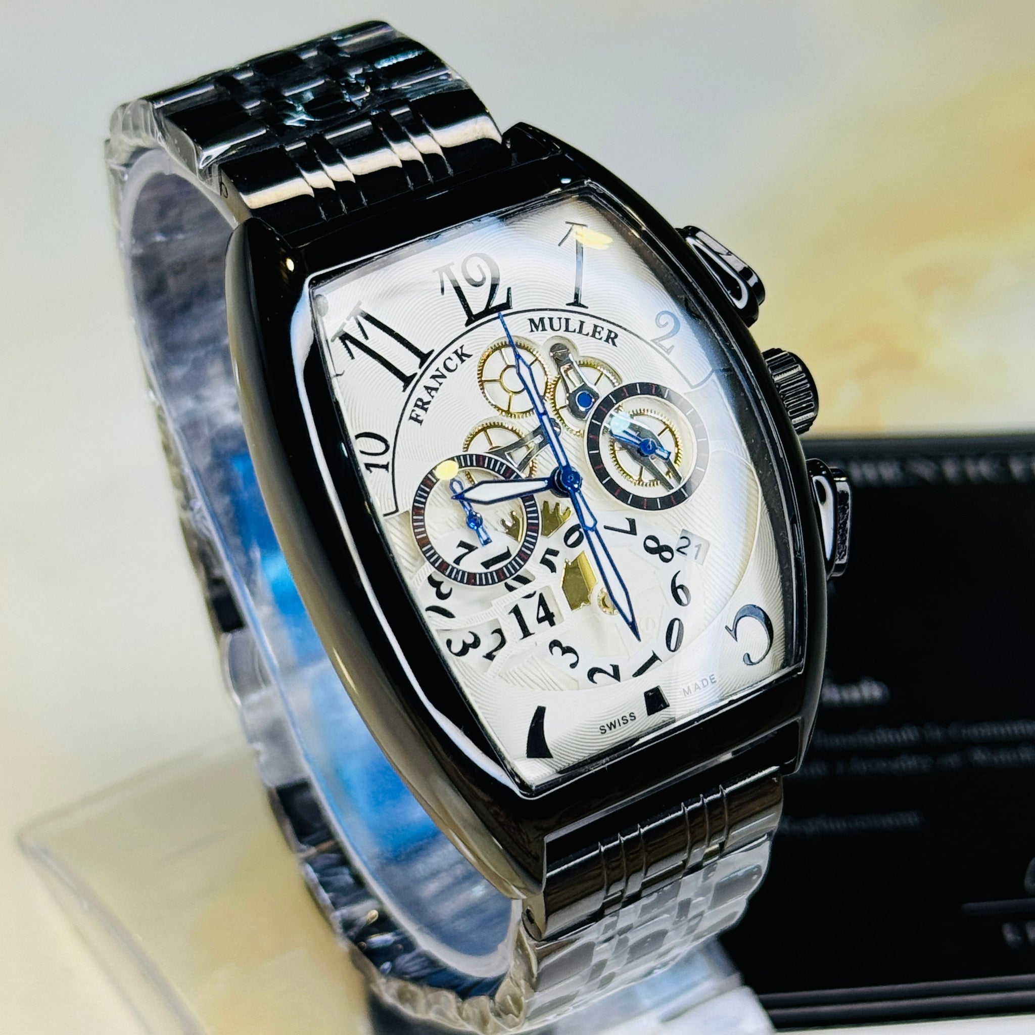 Chain Frank Muller Black White Chronograph Dial Watch