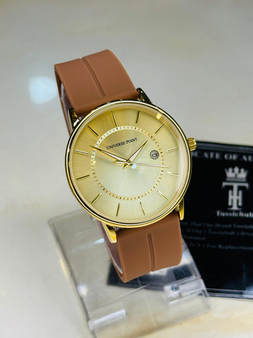 Model A Brown Gold Slim Balloon Universe Point Watch