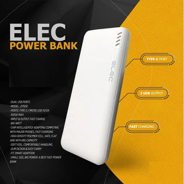 ELEC Power Bank 10000mAh Power Bank Fast Charging Power Bank Dual USB Fort