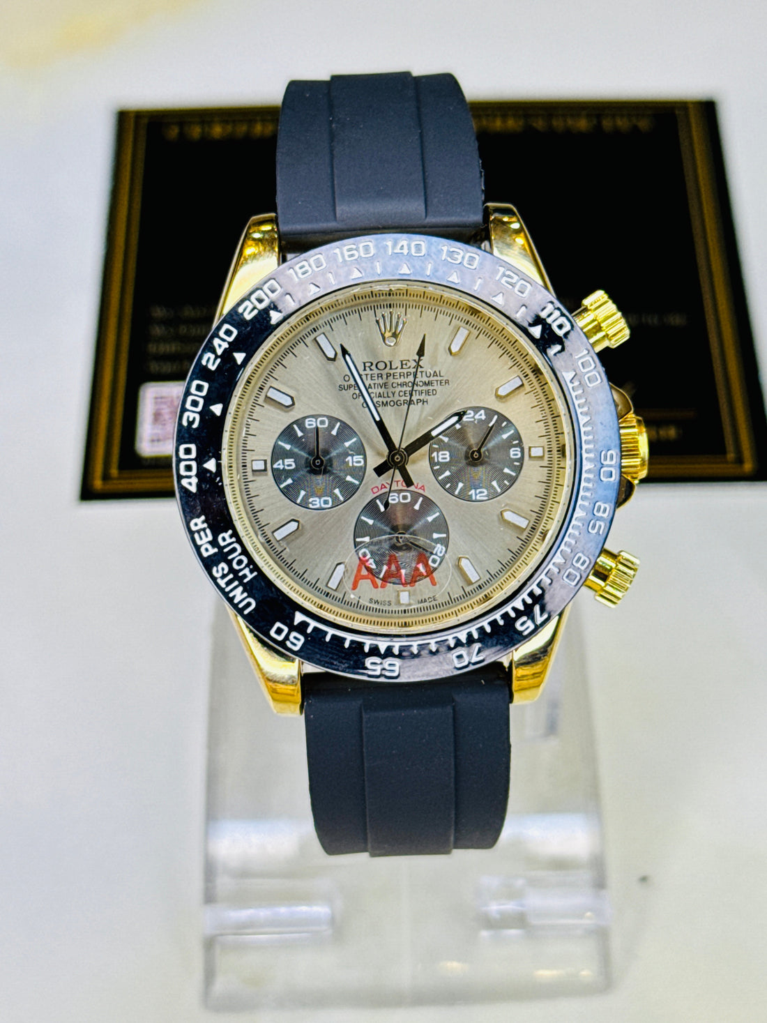 Gold Ash Dial Daytona Chronographs Dial Watch