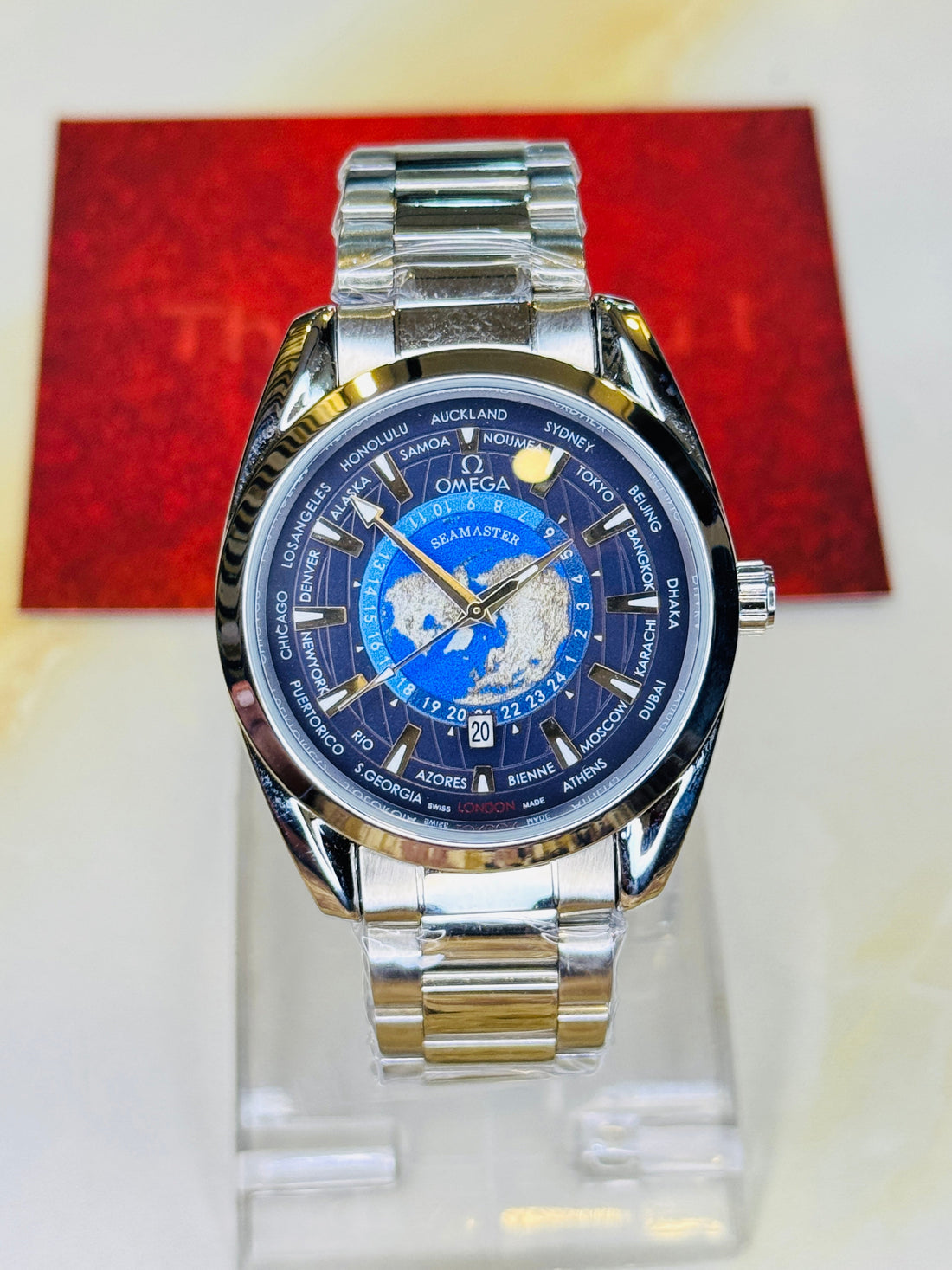 Silver Blue Earth Face Aqua Terra Watch