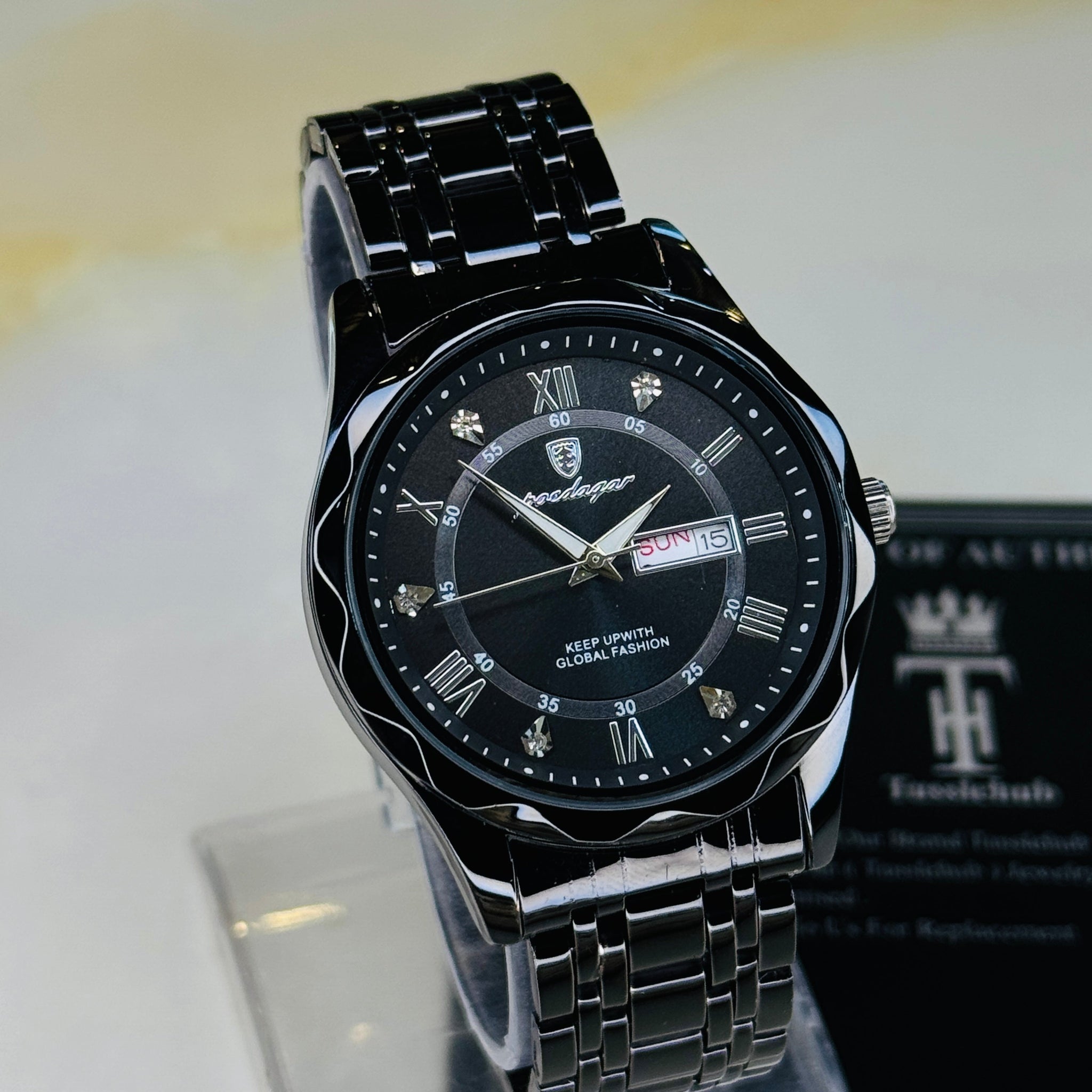 All Black Poedagar Saint Dial Watch