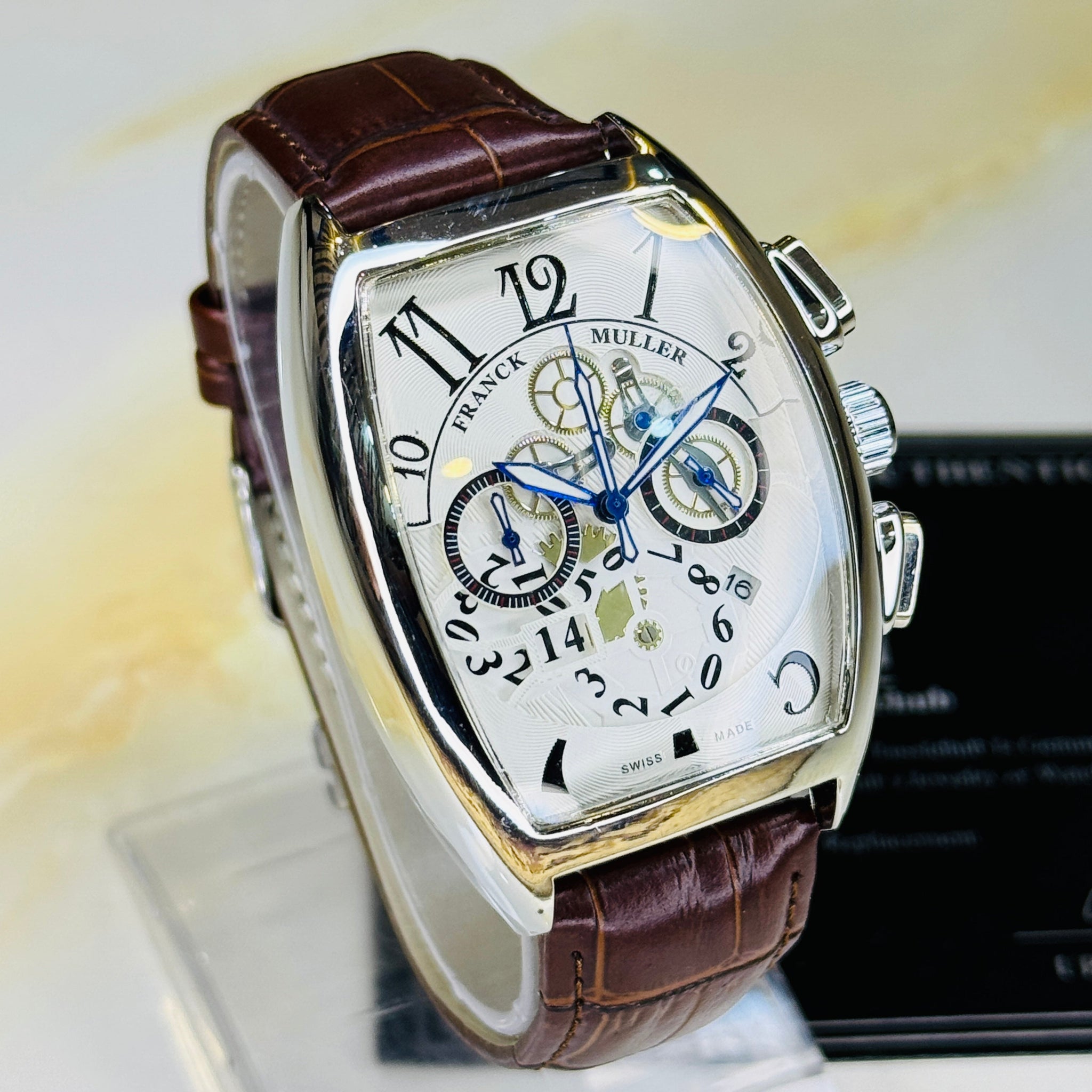 Frank Muller Brown Silver White Chronograph Dial Watch