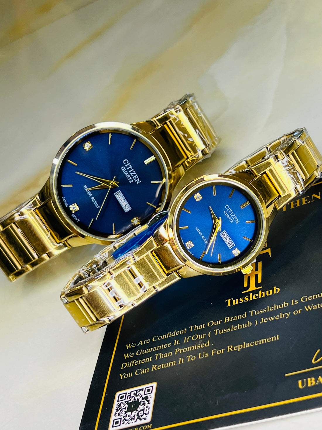 Gold Navy Axiom Couple Watch