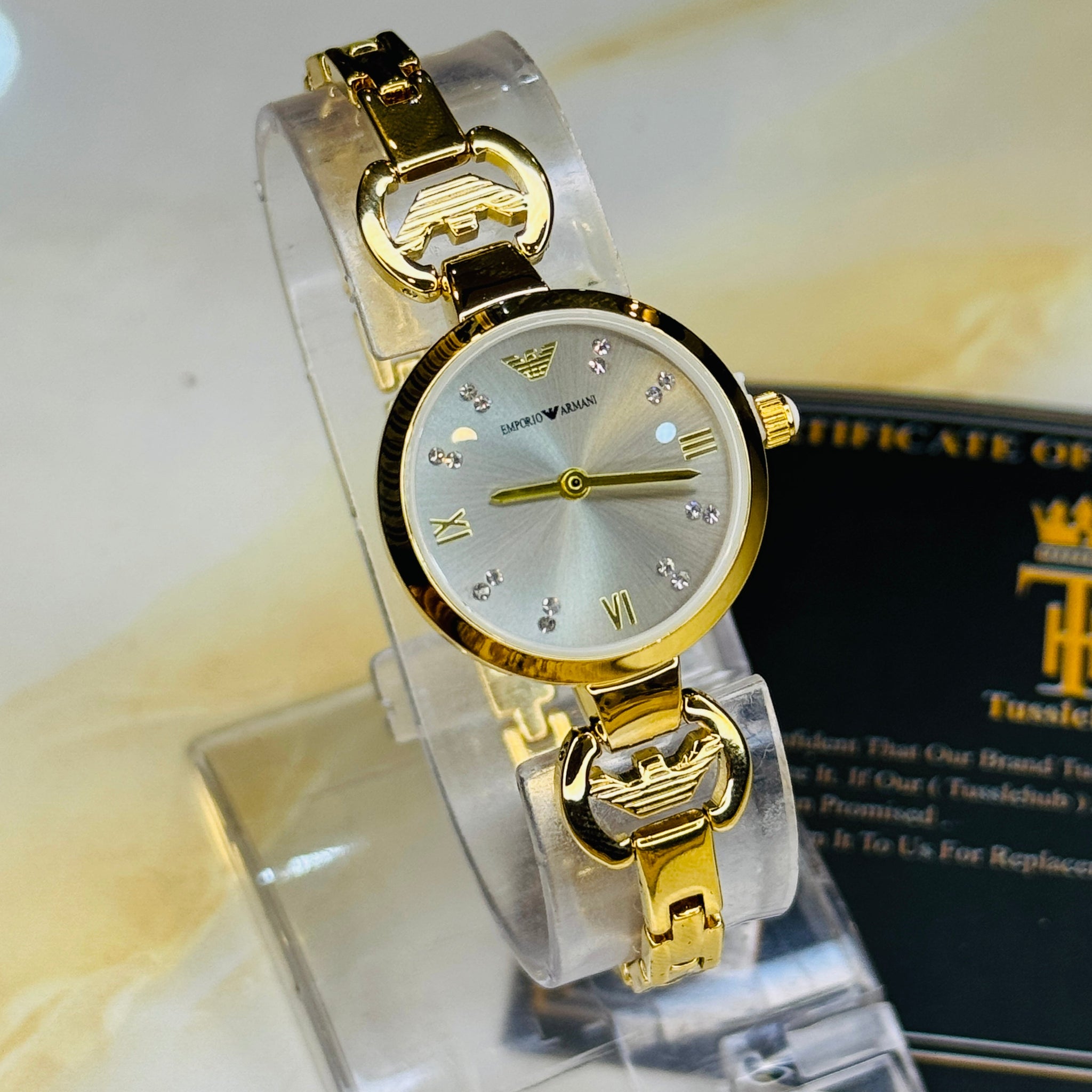 Emporio Gold Grey Watch for her