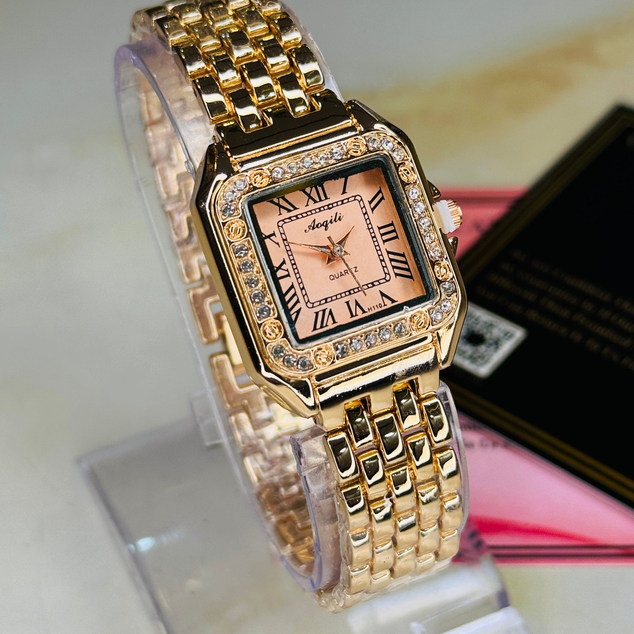 All Rosegold zircon Santos Watch For Her