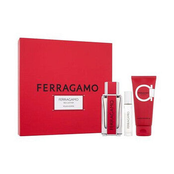 Ferragamo Red Leather Gift Set (Edp 100ml+ Edp 10ml+ Shampo& S/G 100ml)