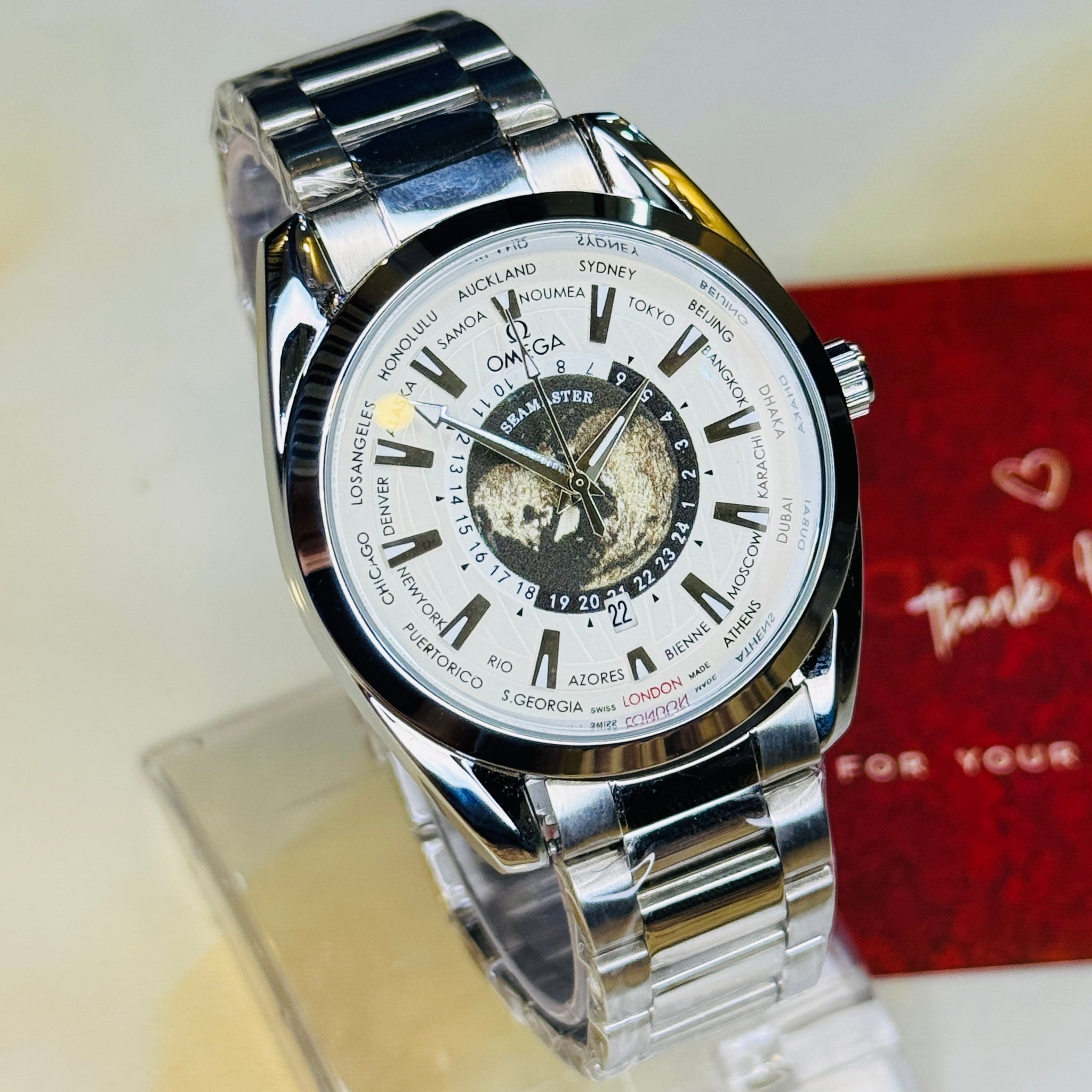Silver White Earth Face Aqua Terra Watch