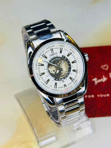 Silver White Earth Face Aqua Terra Watch