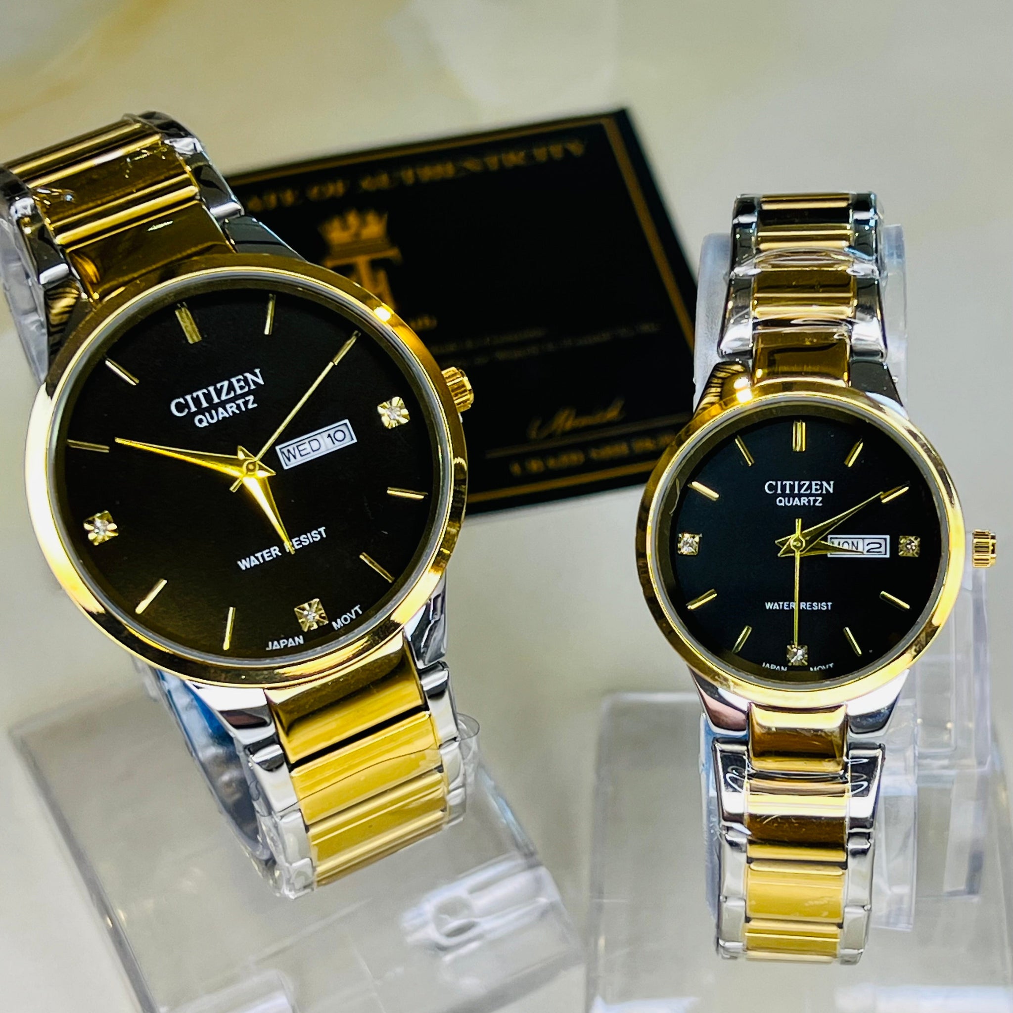 Two Tone Black Axiom Couple Watch