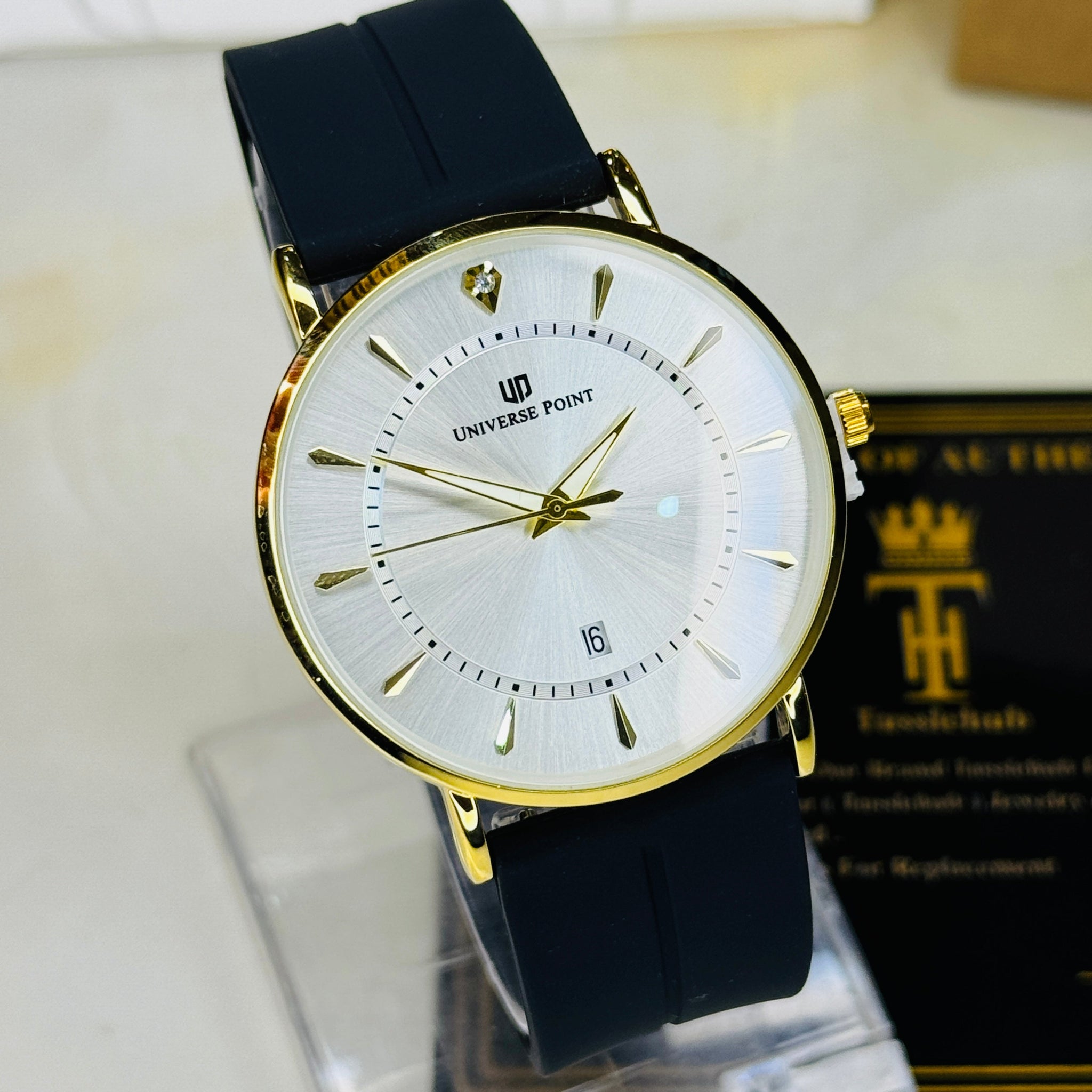 Black Gold White Slim Balloon Universe Point Watch