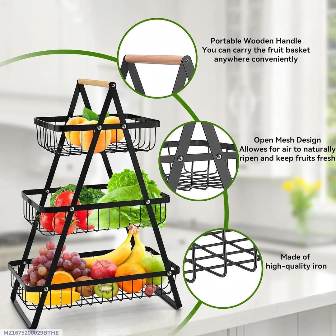 Modern Metal Fruit Basket – Sleek & Durable Kitchen Organizer