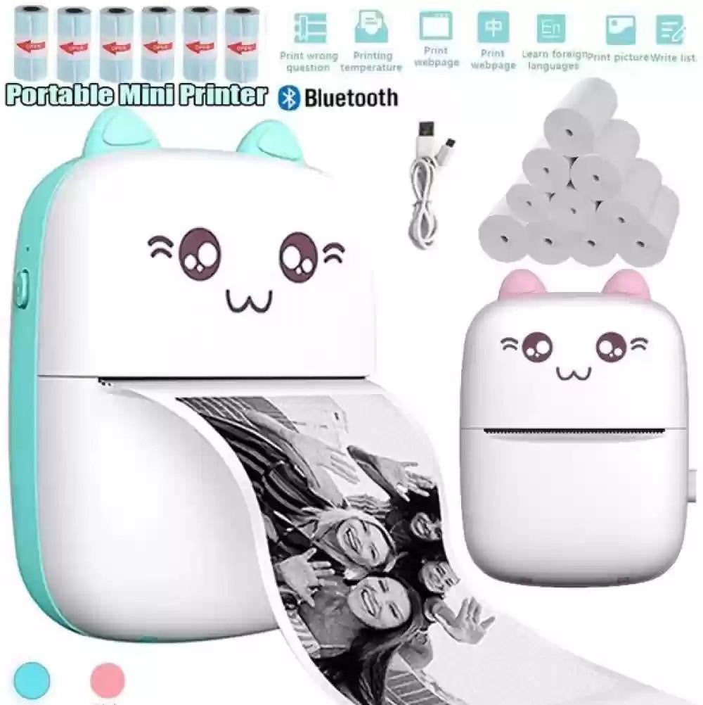 Mini Printer with Bluetooth Connectivity- 1 Pc Portable & Cute Aesthetic
