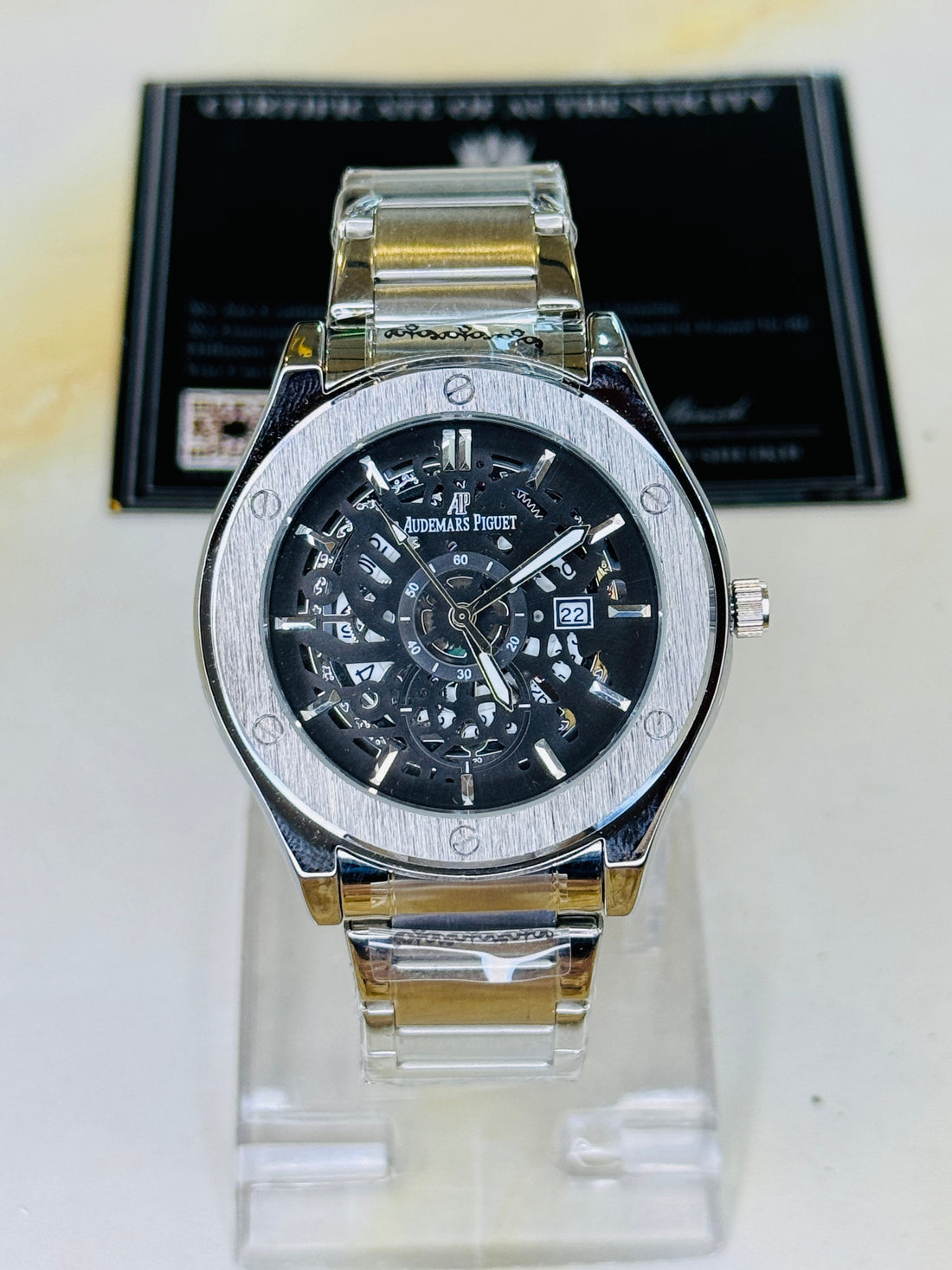 Silver Black Hologram Ap Watch