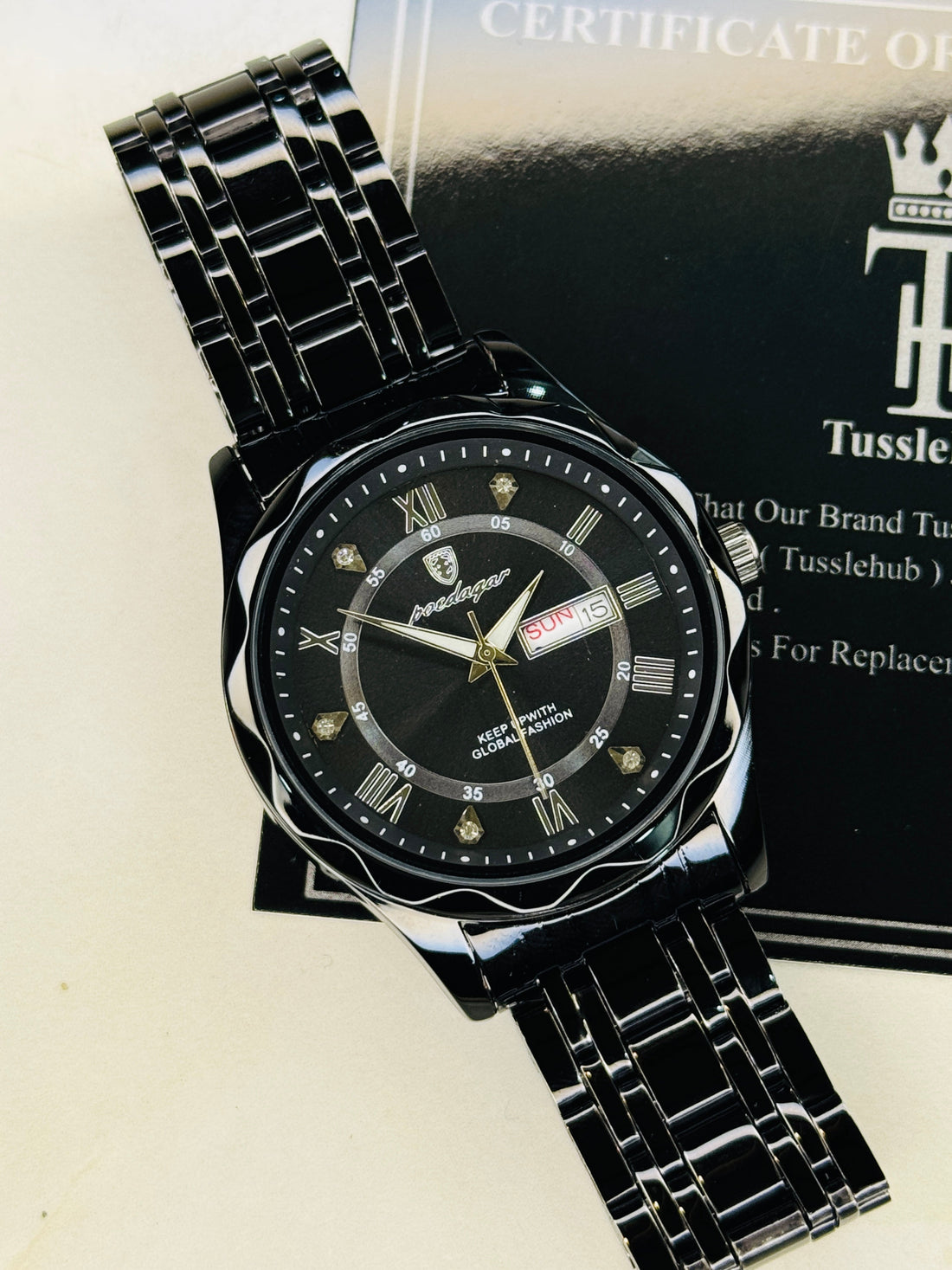 Poedagar Saint Day Date Prism Dial Watch