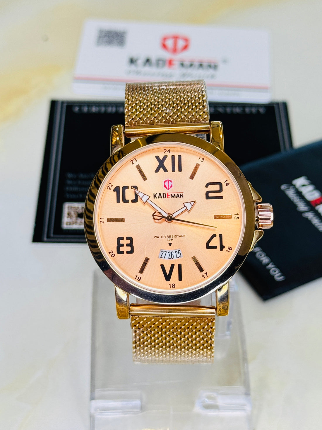 Kademan Rose Gold  Mesh Premium Watch