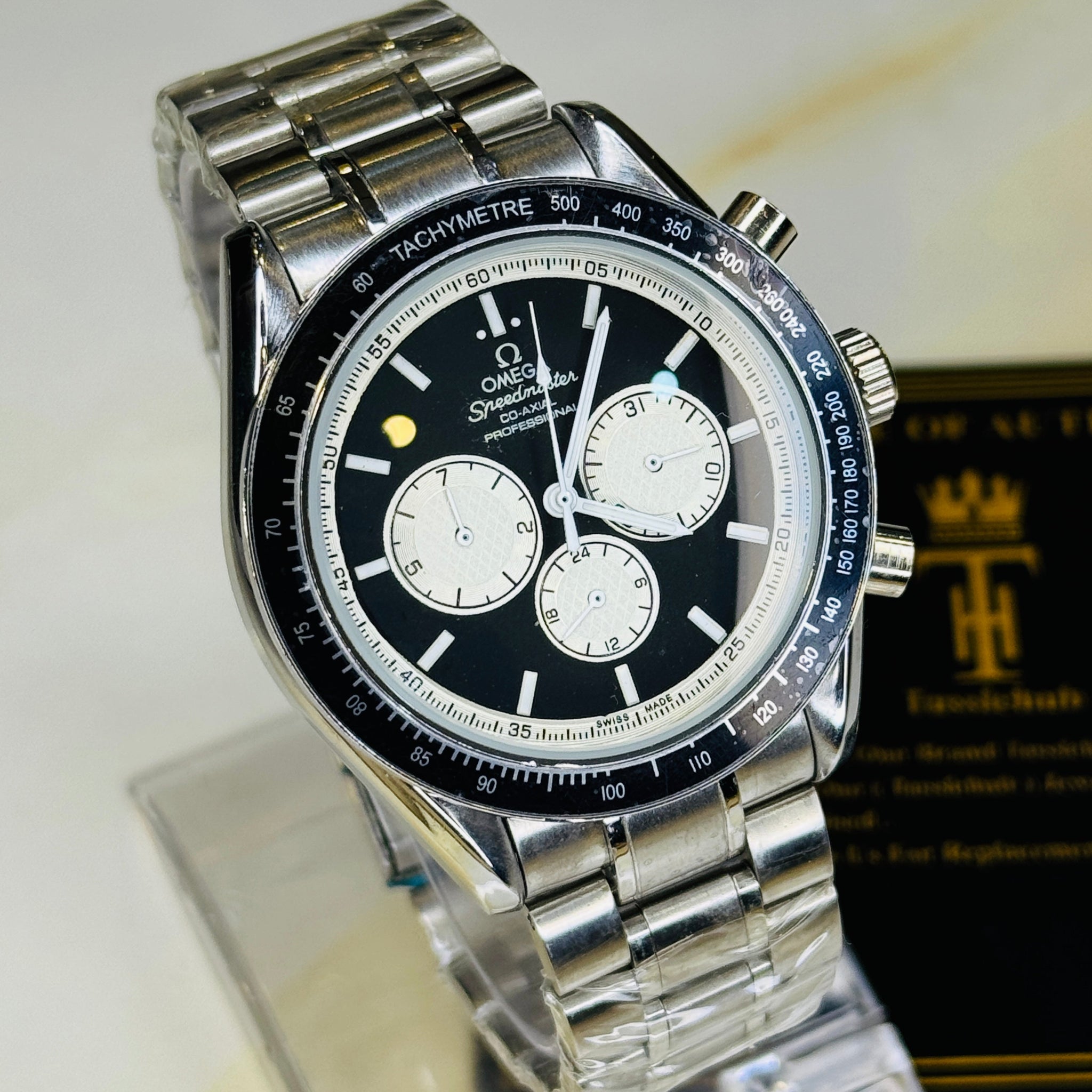 Speedmaster Panda Dial Silver Automatic Master Clone Watch